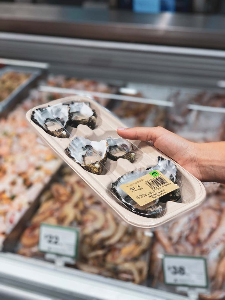 BioPak Oyster Tray - Holds 6 items - Compostable Oyster Tray Made from Sugarcane.