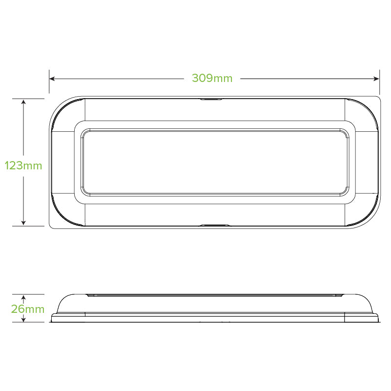 BioPak Oyster Tray Lid - For 6 item Oyster Tray.