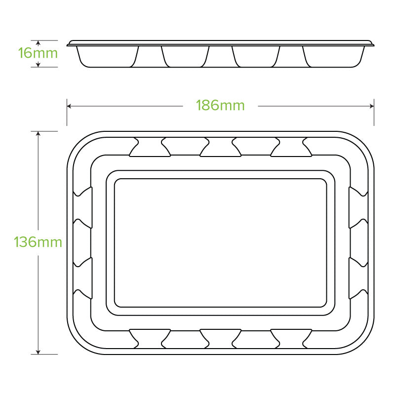 BioPak 7x5" BioCane Produce Tray.