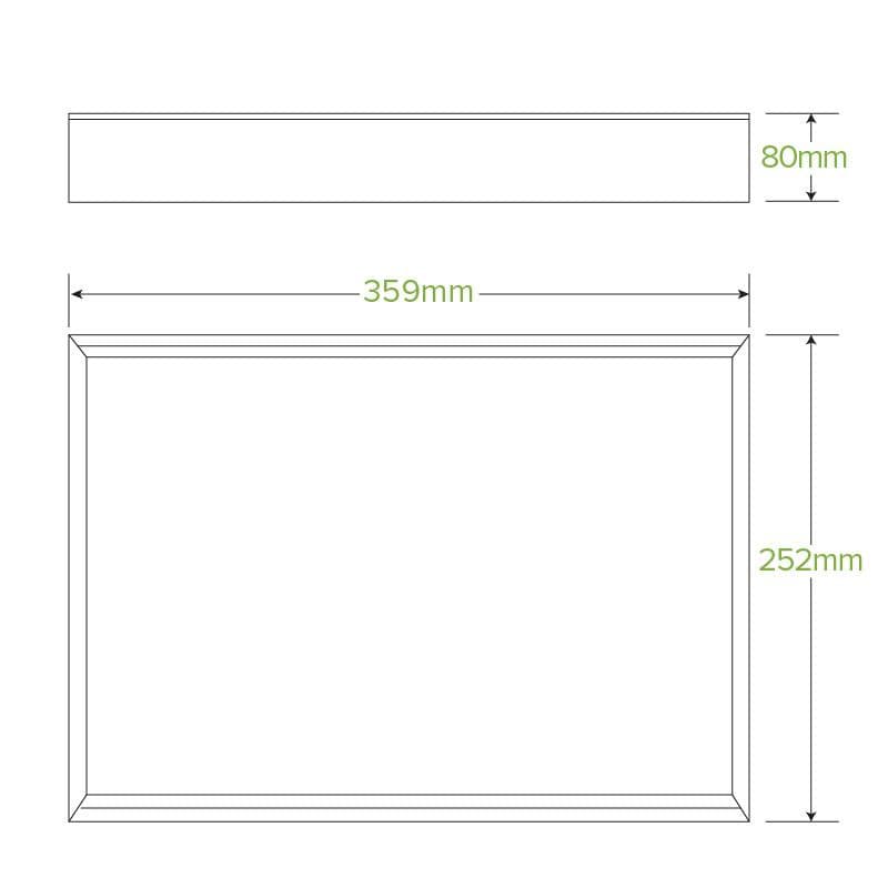 BioPak Medium Kraft Board Catering Tray Bases measurements