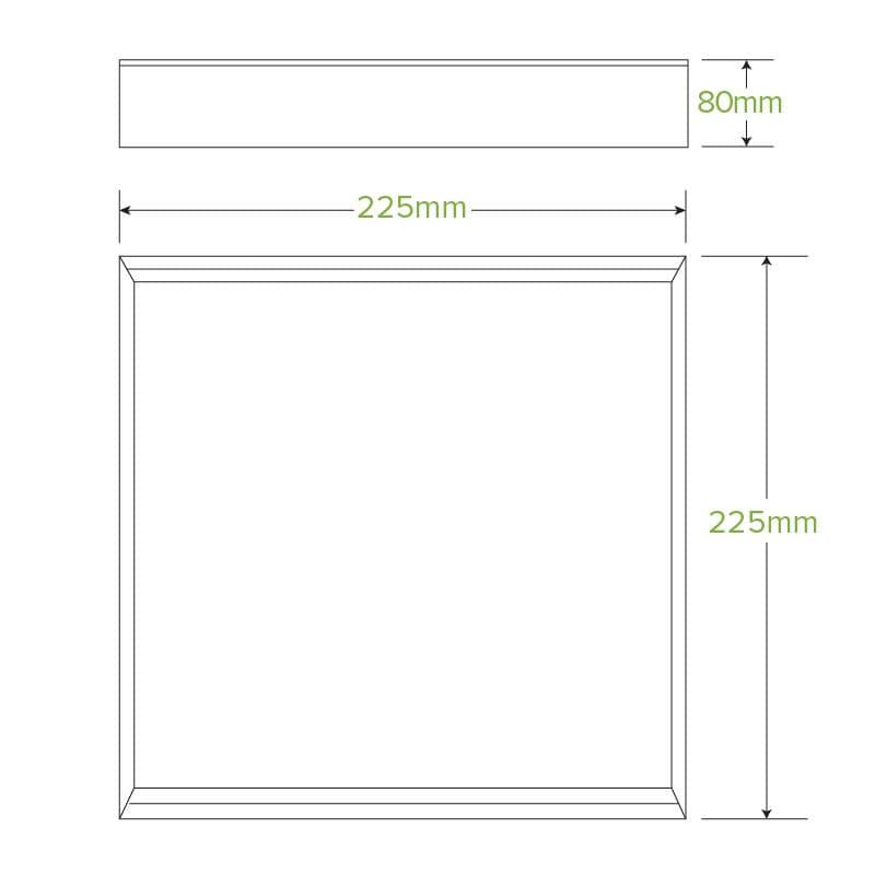 BioPak Small Kraft Board Catering Tray Bases measurements