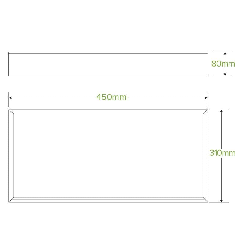 BioPak Extra Large Kraft Board Catering Tray Bases measurements