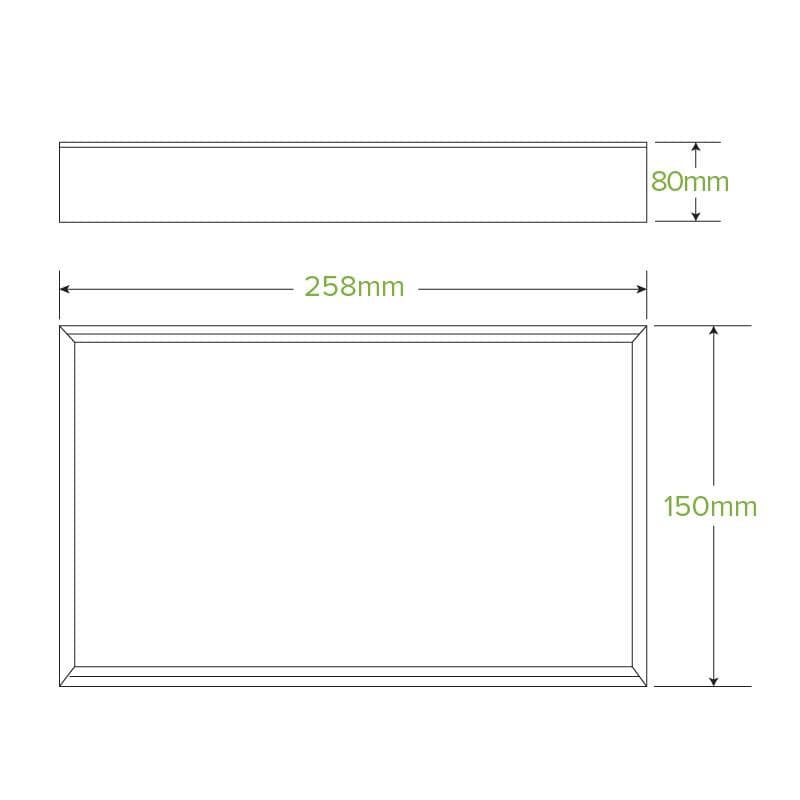 BioPak Extra Small Kraft Board Catering Tray Bases measurements