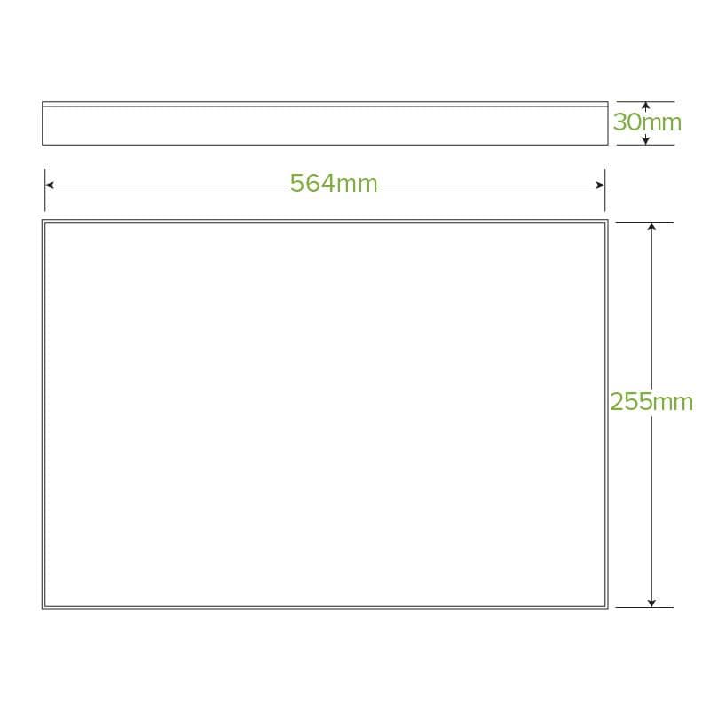 BioPak Large Kraft Board Catering Tray Lids measurements