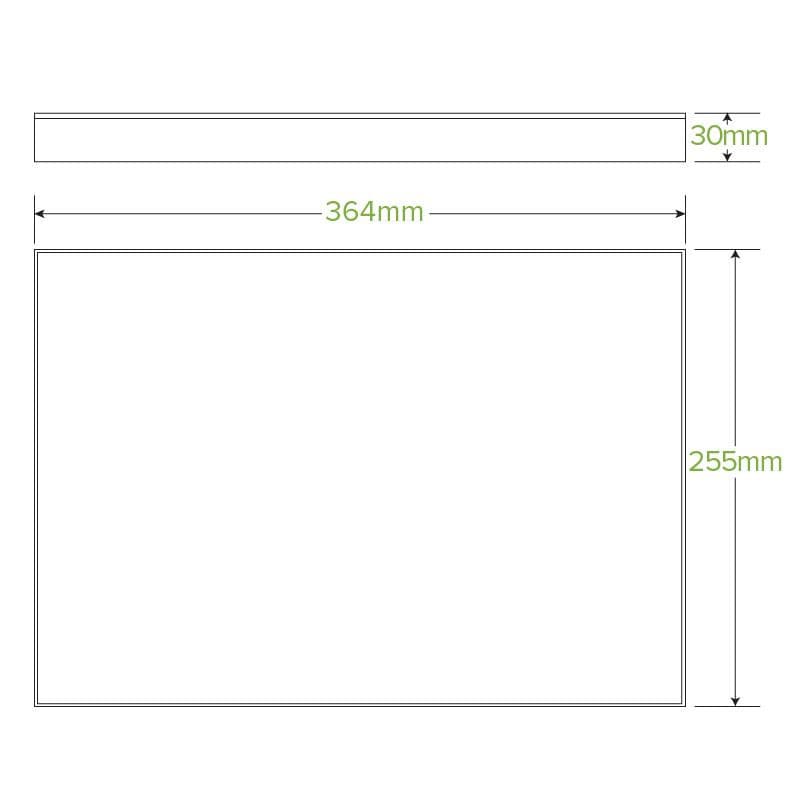 BioPak Medium Kraft Board Catering Tray Lids measurements