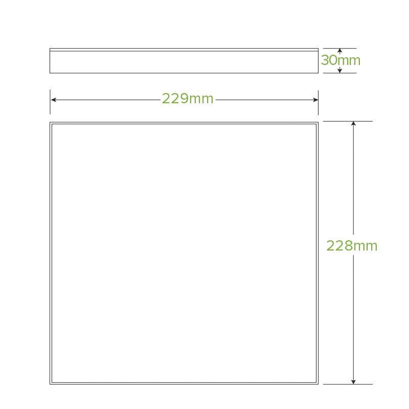 BioPak Small Kraft Board Catering Tray Lids measurements