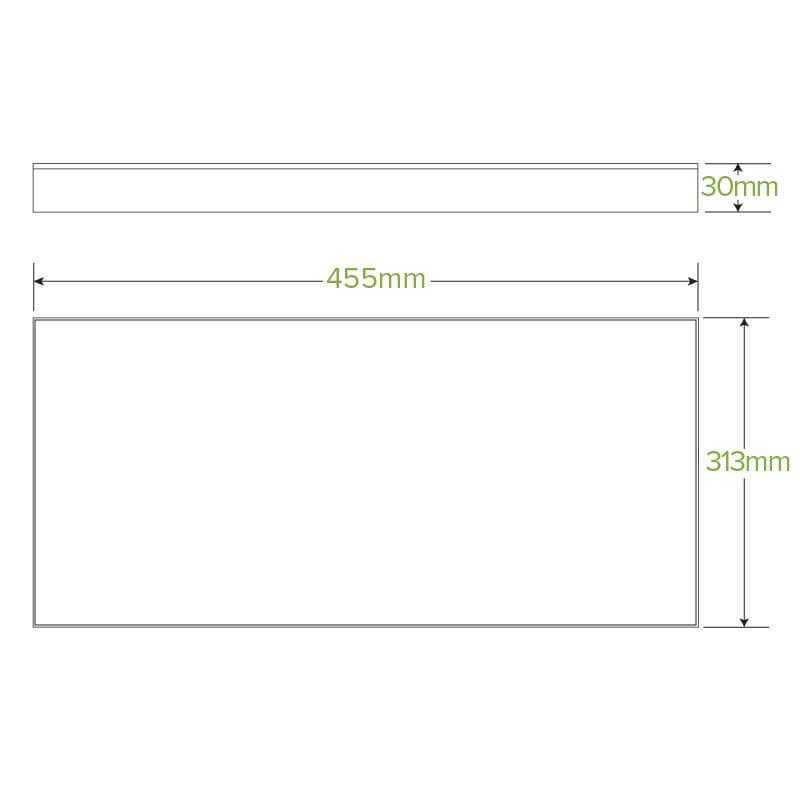 BioPak Extra Large Kraft Board Catering Tray Lids measurements