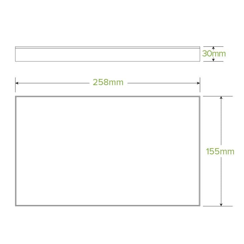 BioPak Extra Small Kraft Board Catering Tray Lids measurements