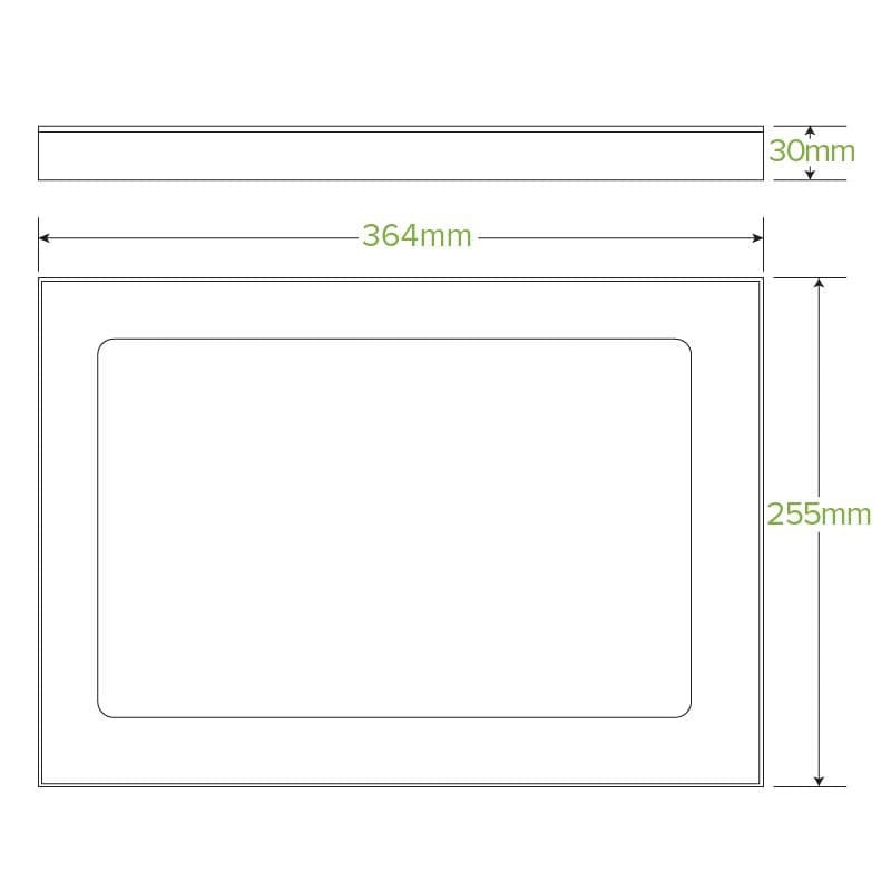 BioPak Medium Kraft Board Catering Tray PLA Window Lids