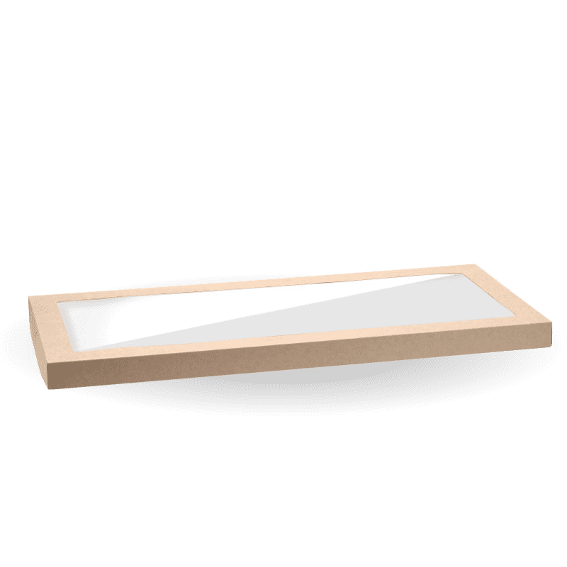 BioPak Extra Large Kraft Board Catering Tray PLA Window Lids