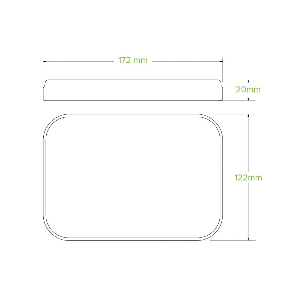 BioPak  Rectangle PLA Lined Paper Container Lid.