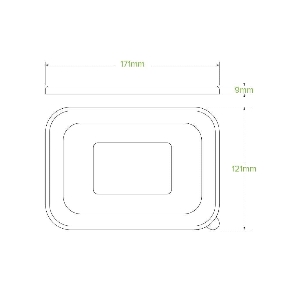 BioPak  Rectangle Clear Lids for Paper Rectangle Containers - Choose PP, PET or CPLA.