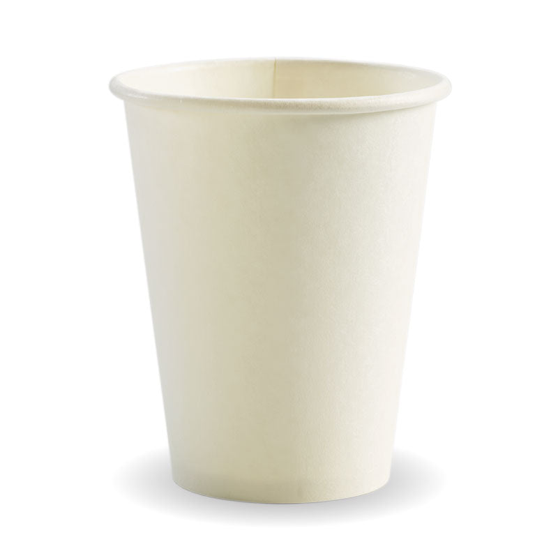 BioPak 12oz (80mm) Single Wall White BioCup