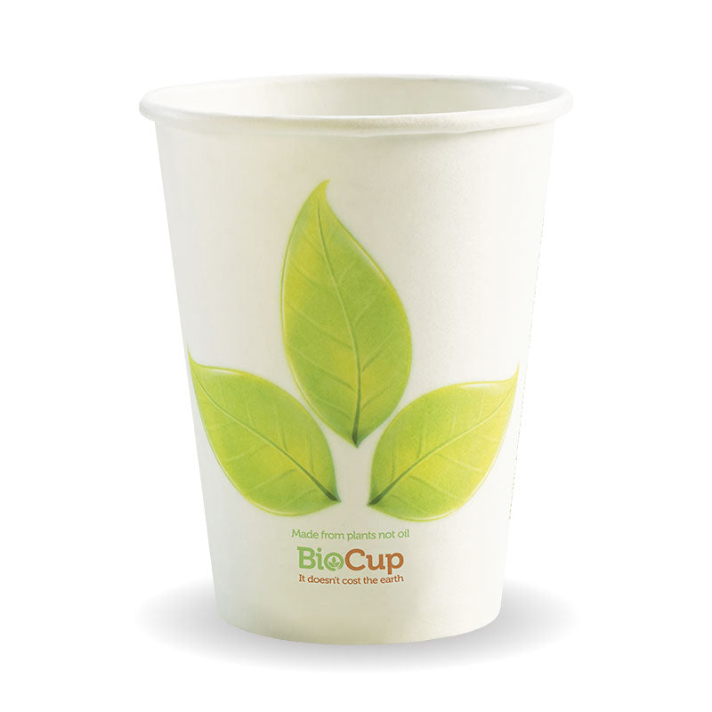 BioPak 12oz Single Wall Green Leaf BioCup