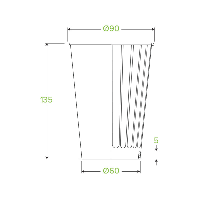 BioPak 475ml/16oz (90mm) Art Series Double Wall Coffee Cups