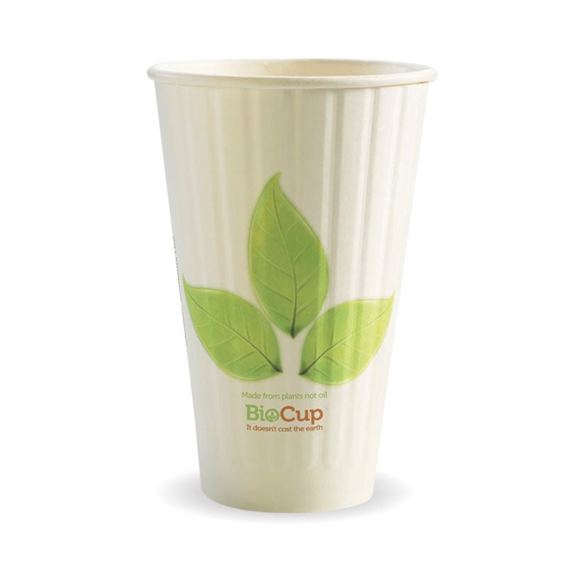 BioPak 16oz Double Wall Green Leaf BioCup