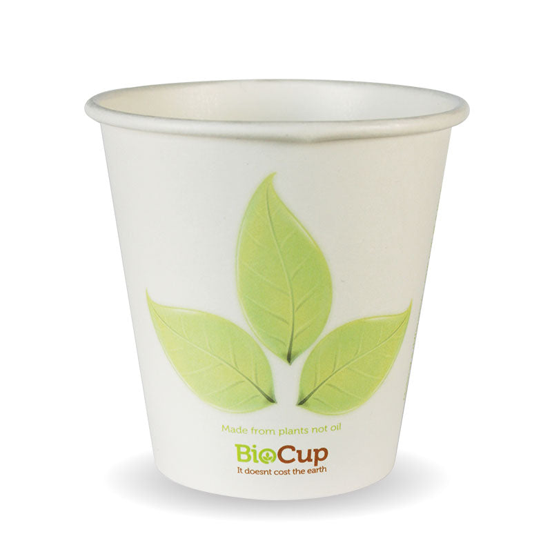 BioPak 6oz Single Wall Green Leaf BioCup