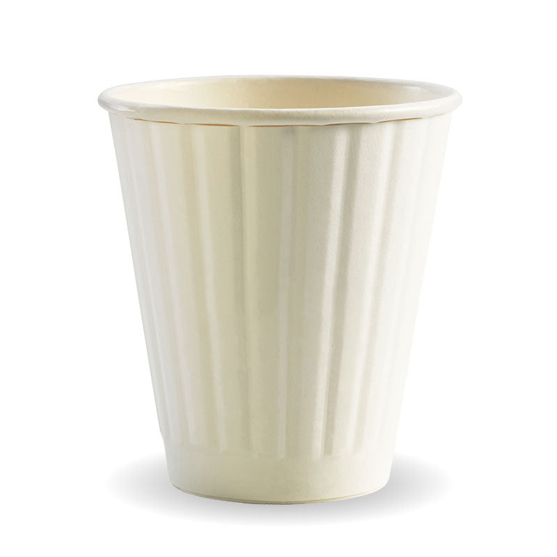 BioPak 8oz (90mm) Double Wall Plain White BioCup