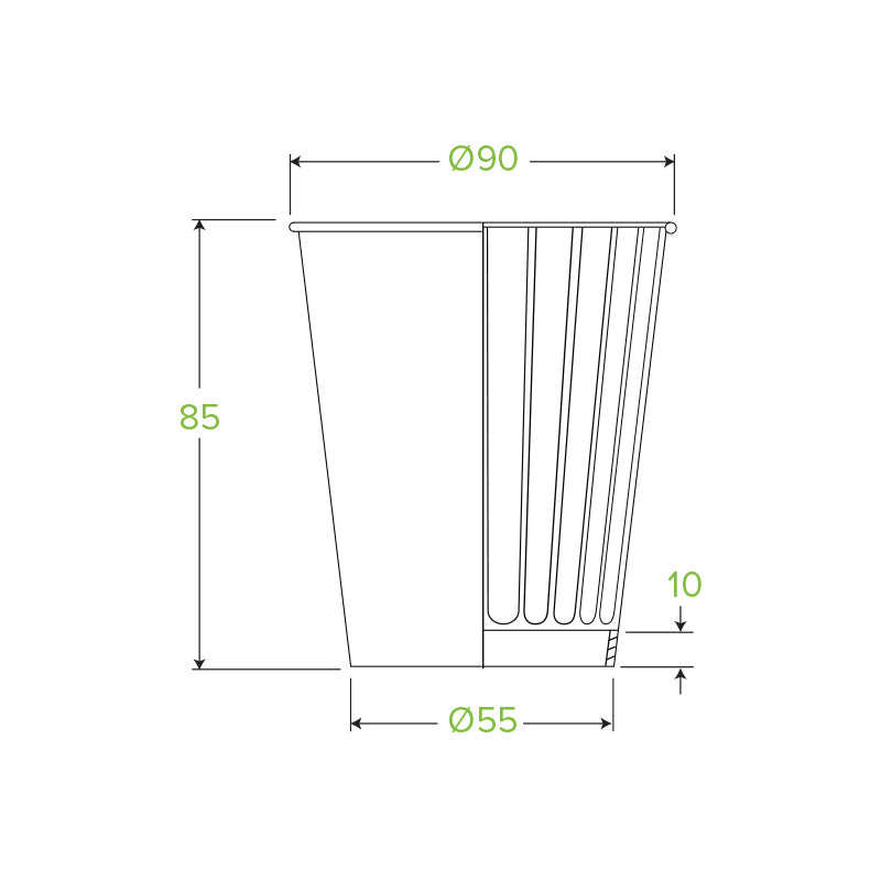 BioPak BioPak 295ml / 8oz (90mm) Art Series Double Wall Coffee Cups.