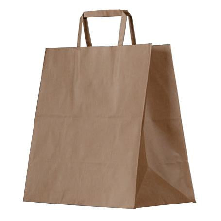 Brown kraft bag / flat paper handle / large.