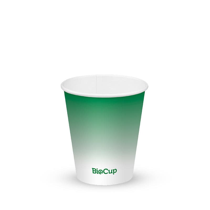 BioPak 300ml / 10oz (90mm) Cold Paper BioCups - green fade.