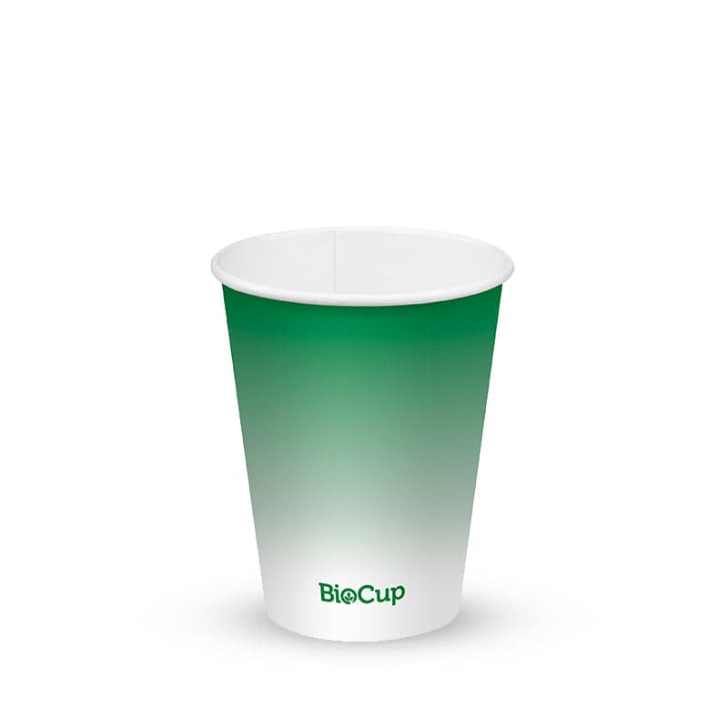 BioPak 360ml / 12oz (90mm) Cold Paper BioCups - green fade.