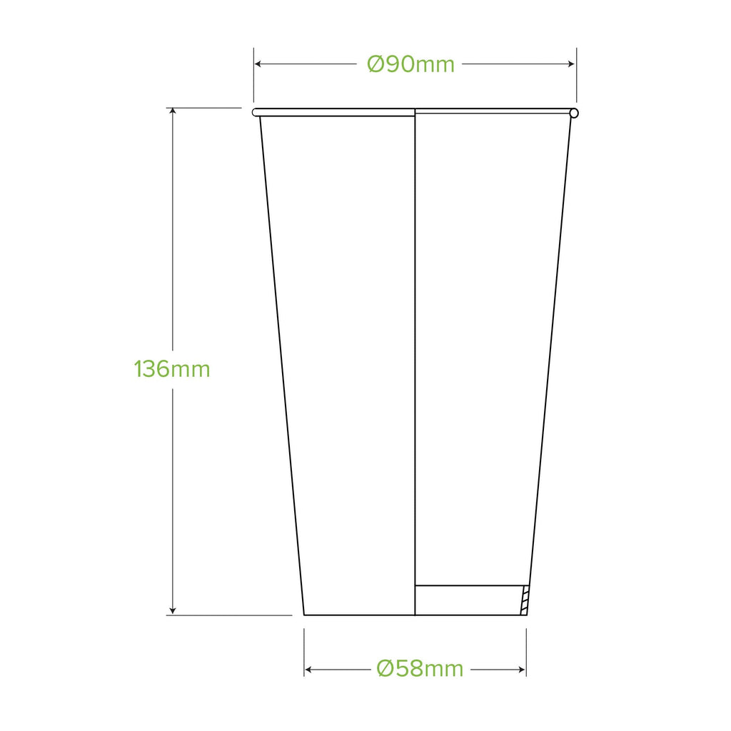 BioPak 500ml / 16oz (90mm) Cold Paper BioCups - green fade.