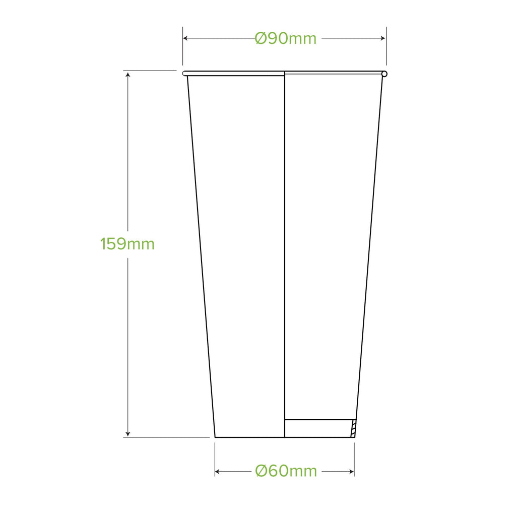 BioPak 600ml / 20oz (90mm) Cold Paper BioCups - green fade.