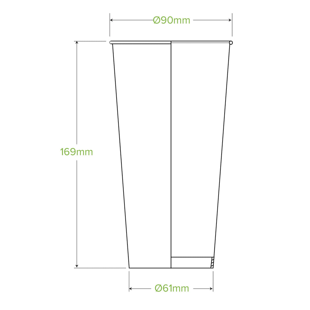 BioPak 650ml / 22oz (90mm) Cold Paper BioCups - green fade.