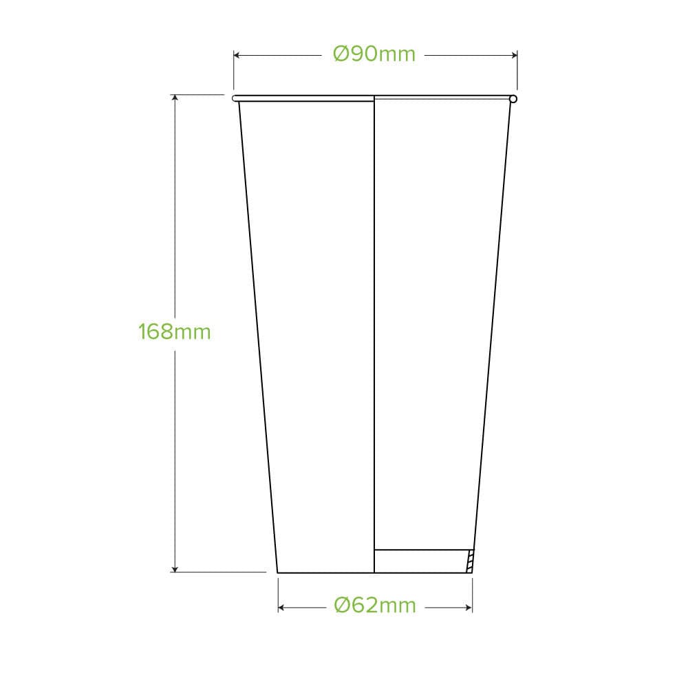 BioPak 650ml/22oz Cold Paper BioCup.