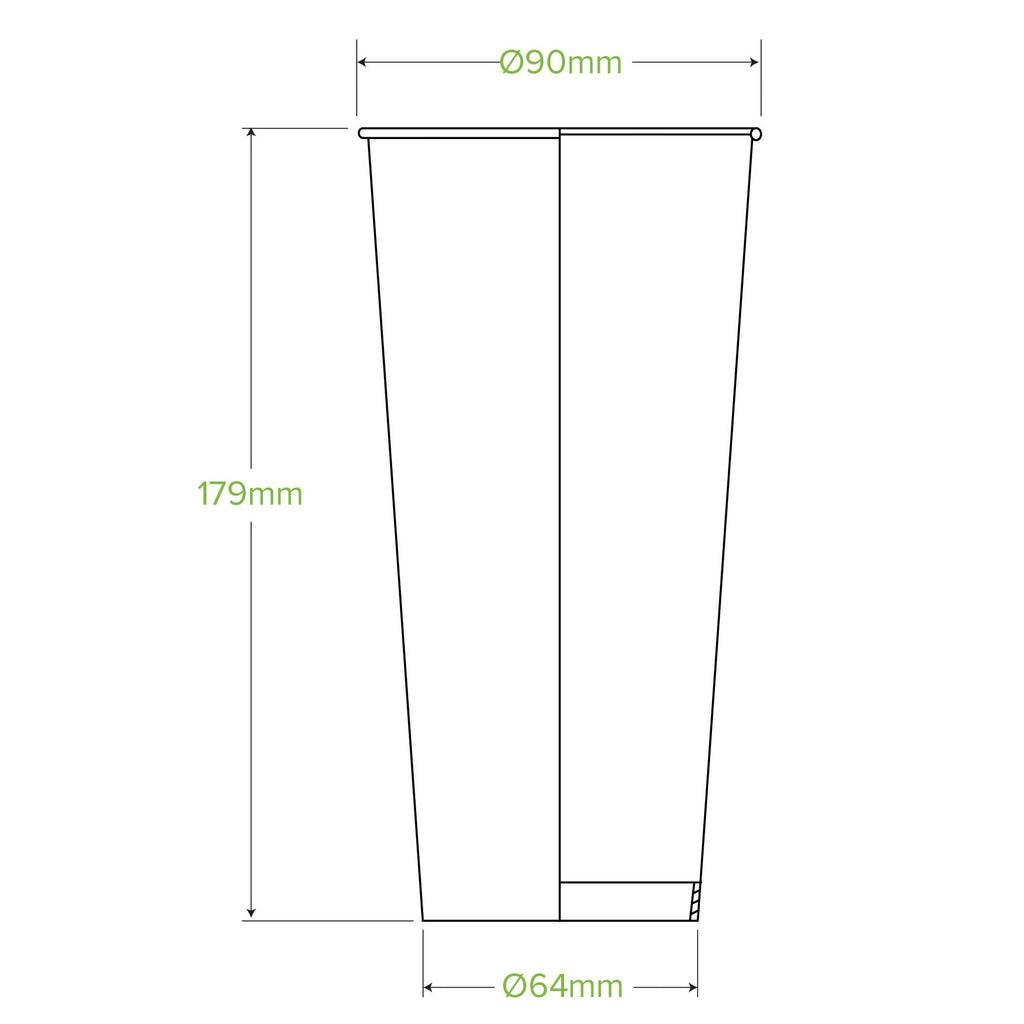 BioPak 700ml / 24oz (90mm) Cold Paper BioCups - green fade.