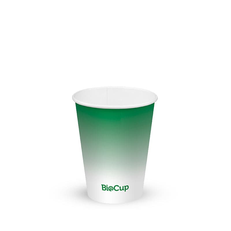 BioPak 280ml / 8oz (80mm) Cold Paper BioCups - green fade.