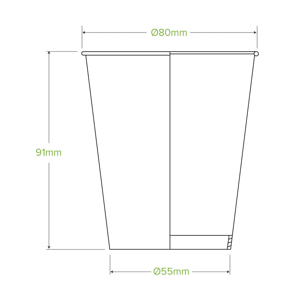 BioPak 280ml / 8oz (80mm) Cold Paper BioCups - green fade.