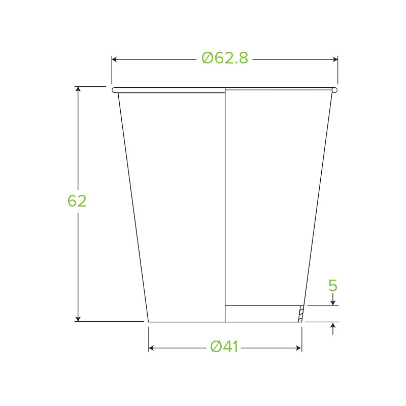 BioPak 4oz Kraft Green Line BioCup.