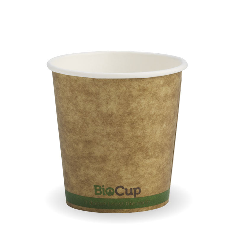 BioPak 4oz Single Wall Kraft Brown BioCup