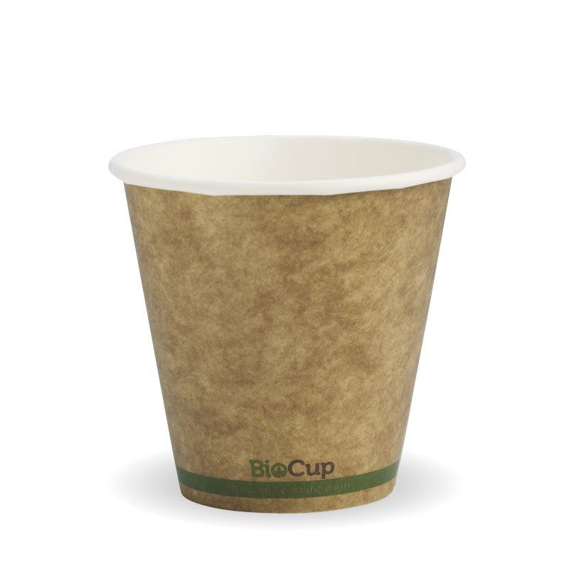 BioPak 8oz (90mm) Single Wall Kraft Brown BioCup