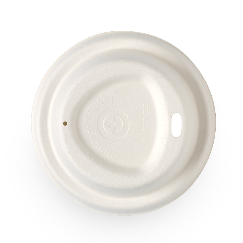 BioPak 80mm Small Sugarcane Home Compostable Takeaway Coffee Cup Lid.