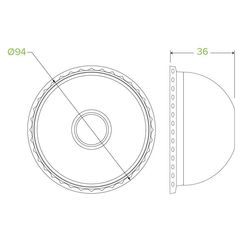 BioPak 8oz BioBowl Clear PET Dome Lid.