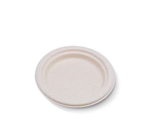 6.75" 6.75" Round Disposable Takeaway Bamboo Plate Carton of 1000.