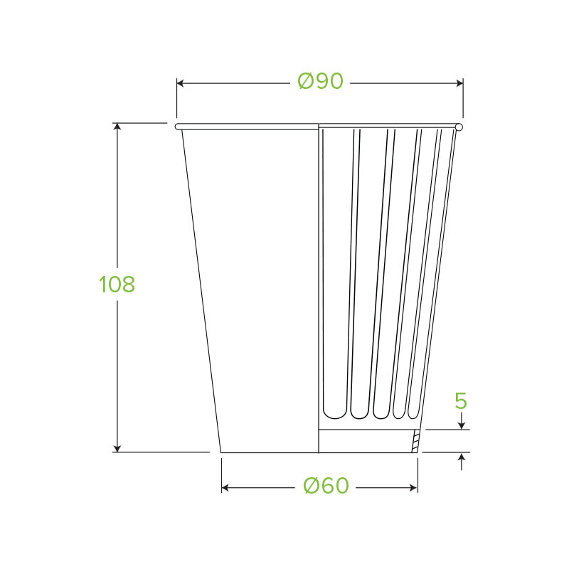 BioPak 390ml / 12oz (90mm) Art Series Double Wall Coffee Cups specifications