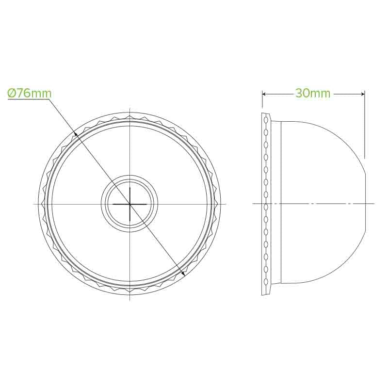 BioPak 60-280ml Clear BioCup Dome X-Slot Lid.