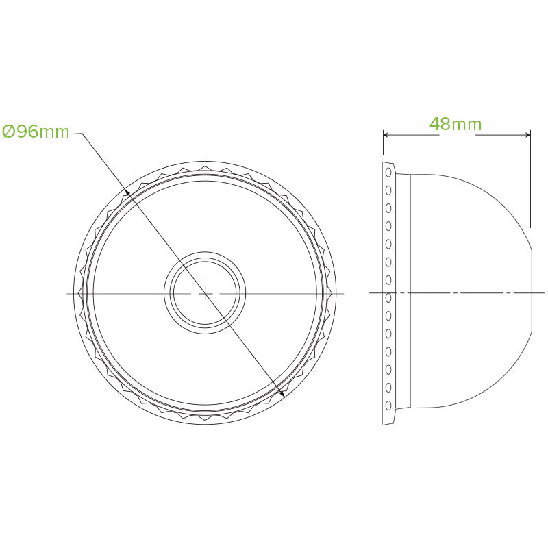 BioPak 300-700ml BioCup Clear Dome 22mm Hole Lid.