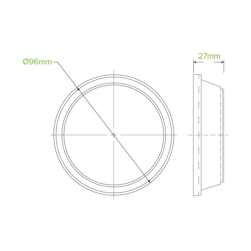 BioPak 300-700ml Clear Dome No Hole Lid- C-96D(N).