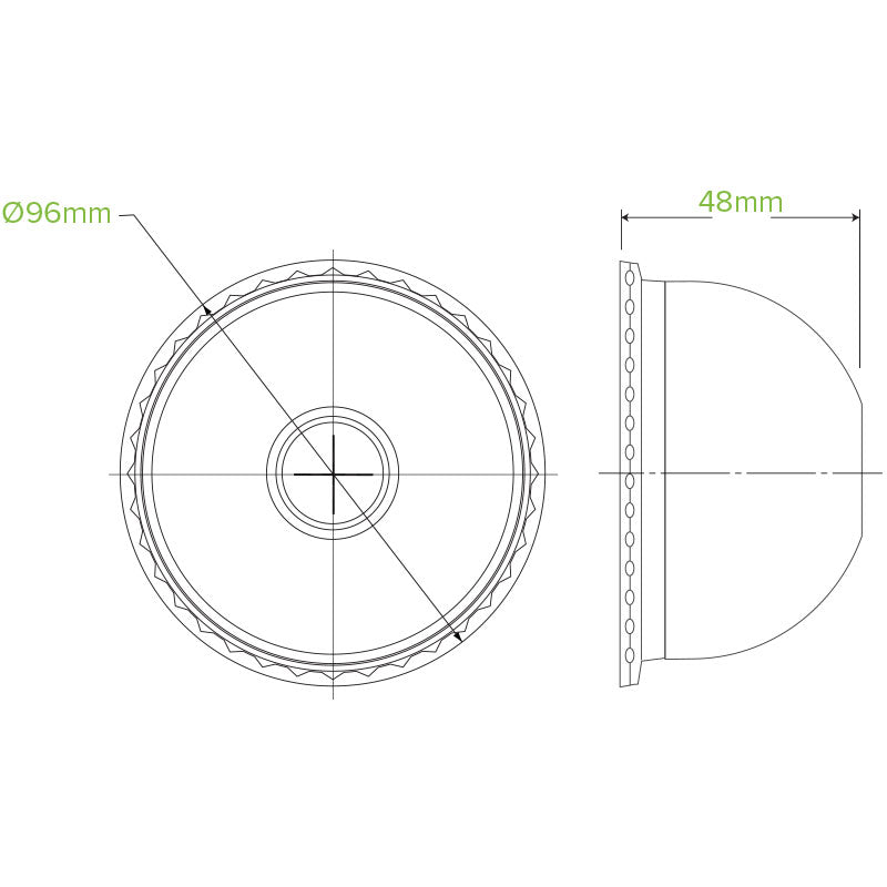 BioPak 300-700ml BioCup Clear Dome X-Sloted Lid.