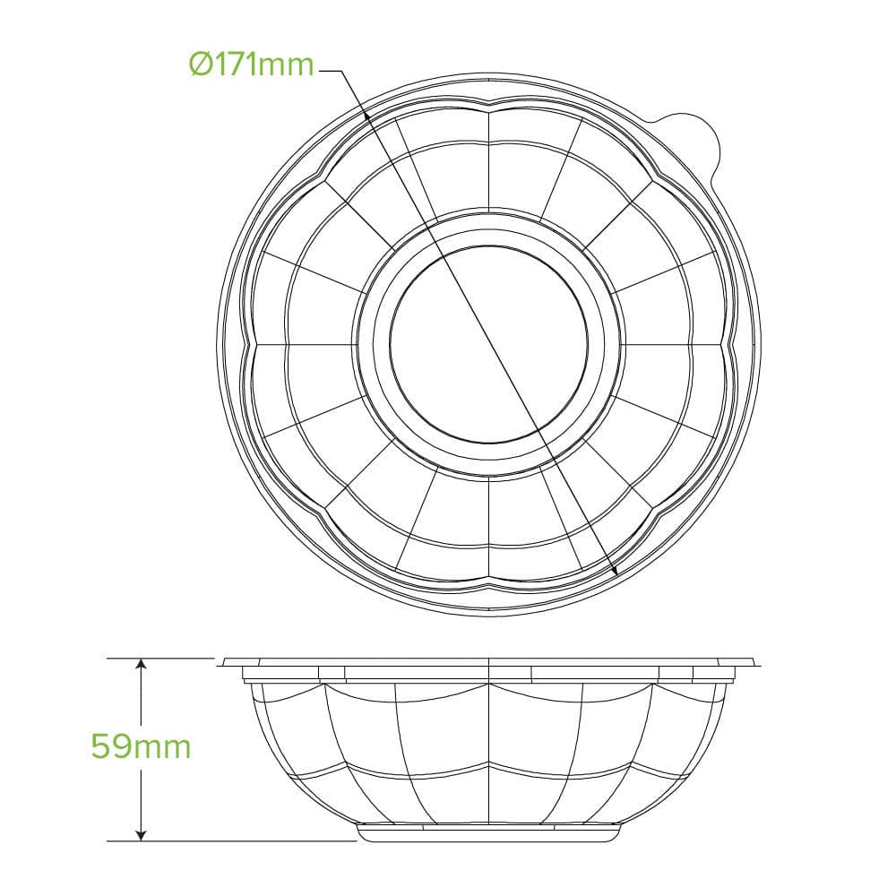 BioPak 24oz Clear Salad Biobowl.