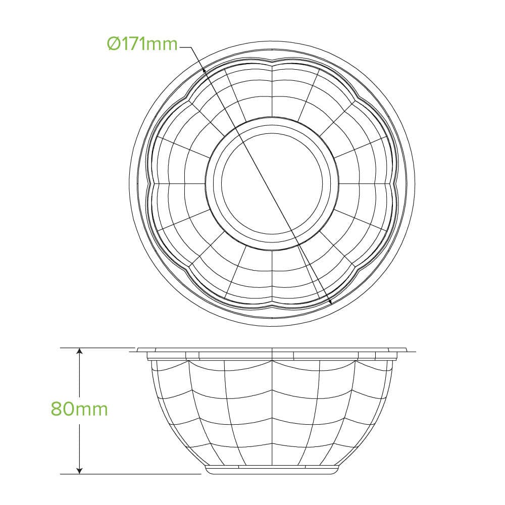 BioPak 32oz Clear Salad Biobowl.