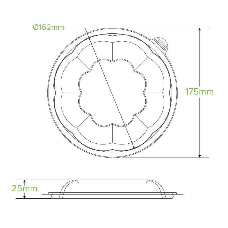 BioPak 24 & 32oz Clear Salad Biobowl Lid.