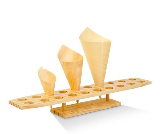 Wooden Cone Stand 20 Holes 450x90x60 mm.