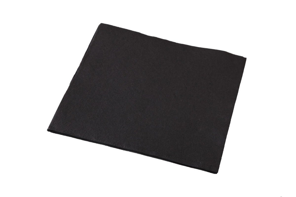 Culinaire Quilted Black Dinner Napkin Quarter Fold.