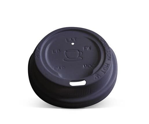 6/8/10oz Plastic Hot & Cold Lid / Black.